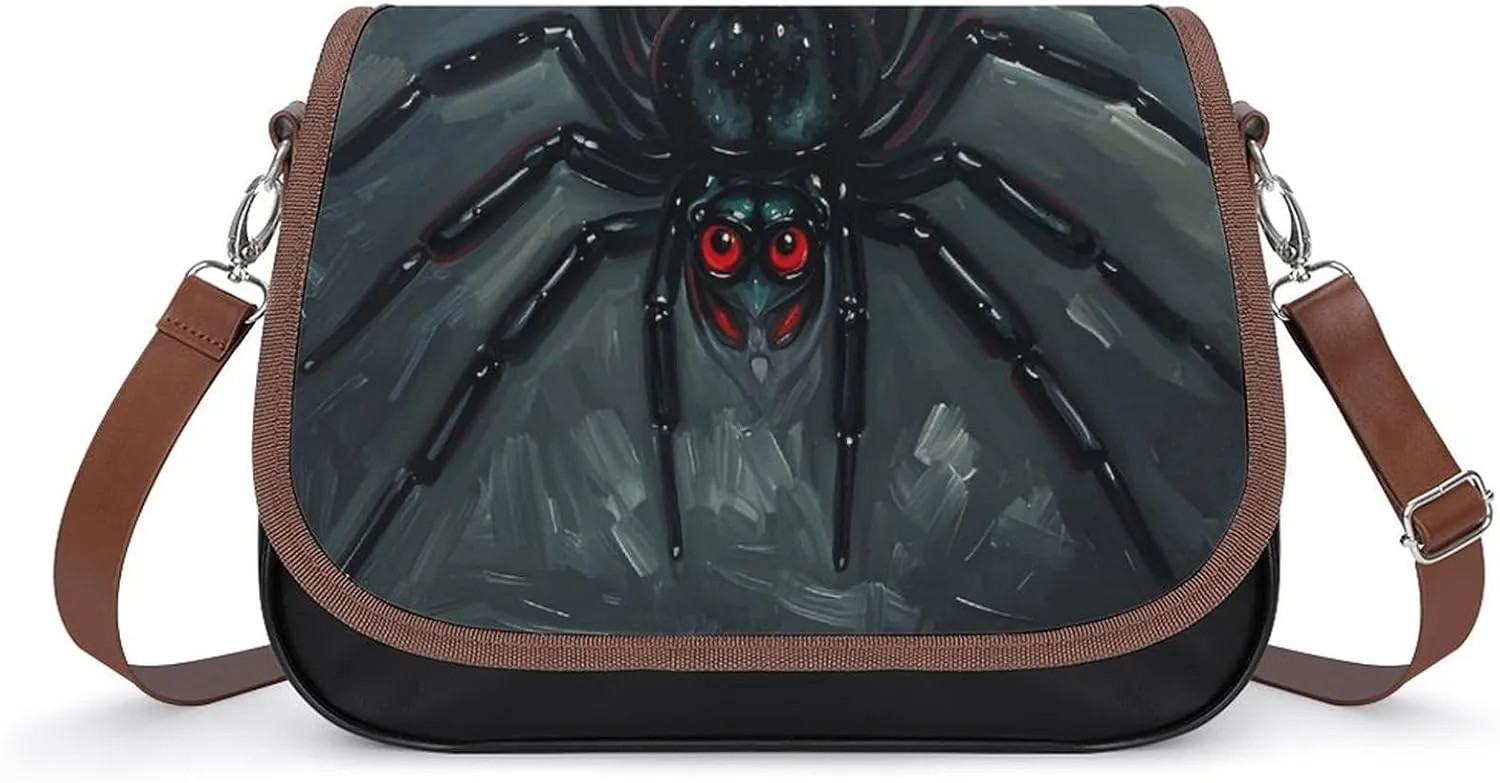 Leather Shoulder Bag for Women Scary Spider Crossbody Bags Small Shoulder Handbags Weekender Bag Shopper Handbag Travel Purse