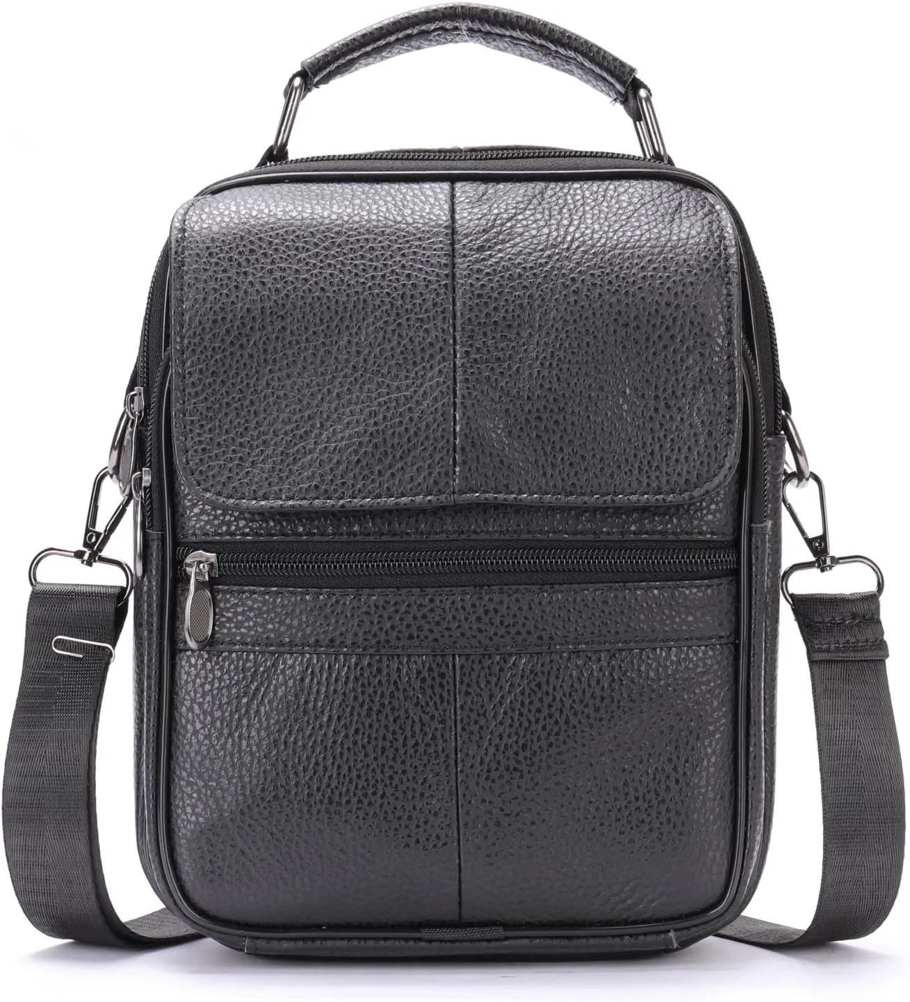 Leather Shoulder Messenger Handbag for Men Business Travel Outdoor Crossbody Pack Casual Pouch Briefcase Hand Bag Daypack
