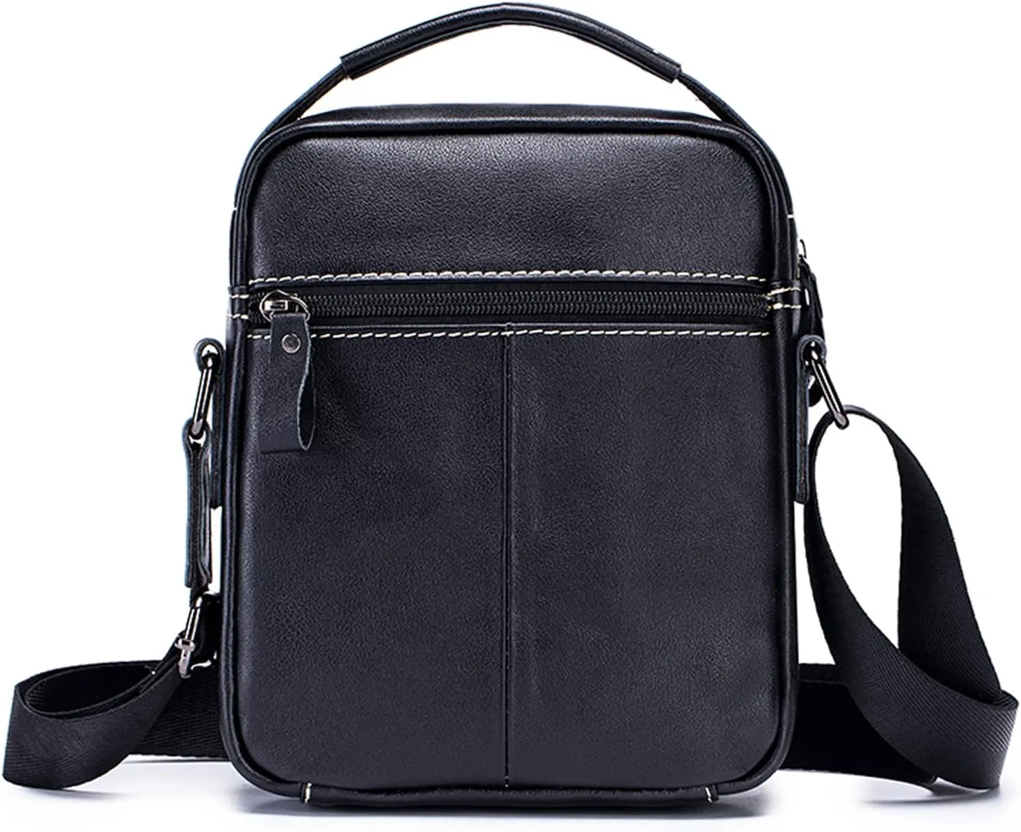 Leather Shoulder Messenger Handbag for Men Business Travel Outdoor Crossbody Pack Casual Pouch Briefcase Hand Bag Daypack