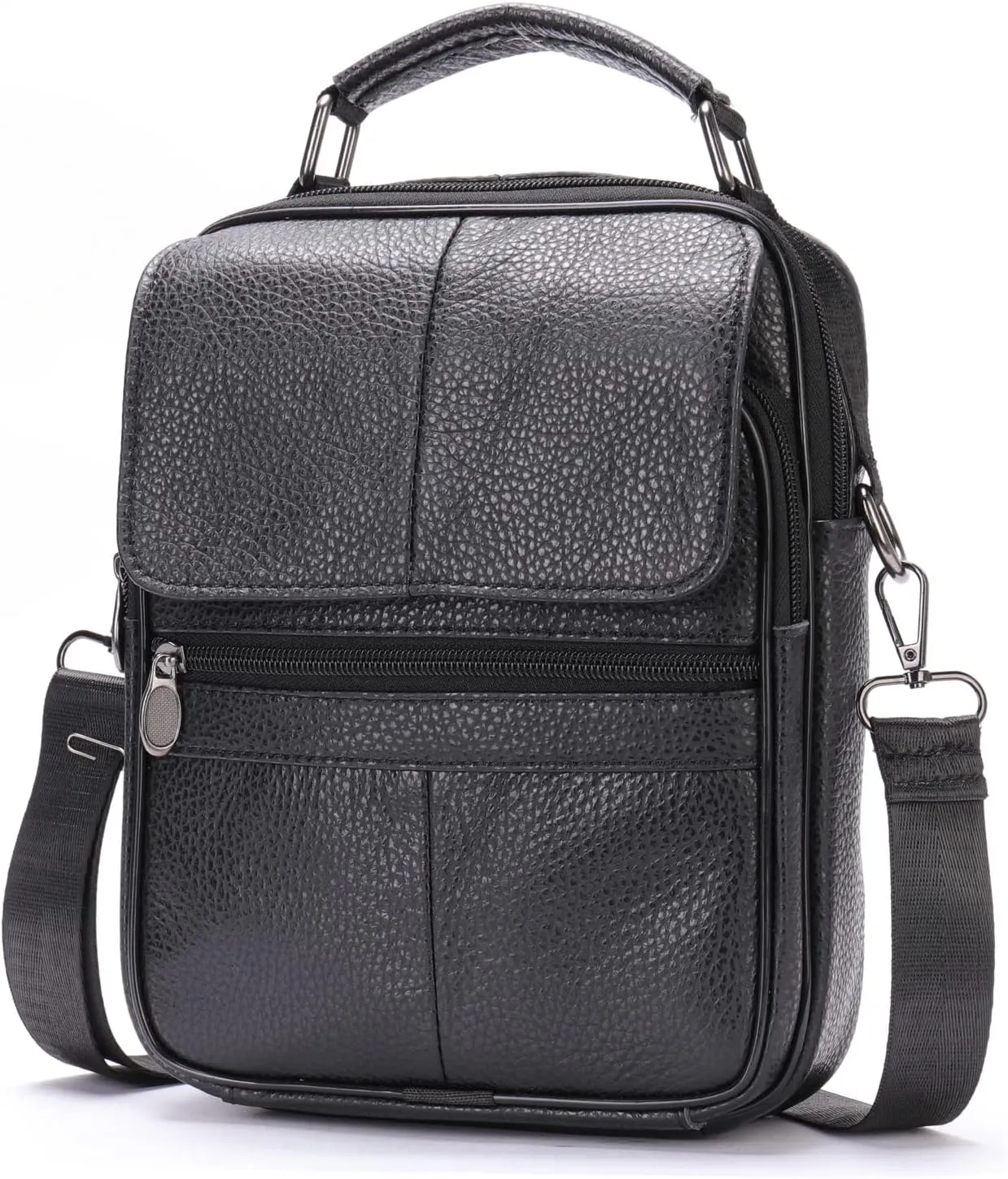 Leather Shoulder Messenger Handbag for Men Business Travel Outdoor Crossbody Pack Casual Pouch Briefcase Hand Bag Daypack
