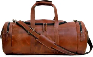 Leather Travel Duffel Bag Gym Sports Bag Airplane Luggage Carry-On Bag Weekender Overnight Duffel