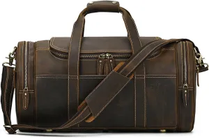 Leather Village Leather Duffle Bags for Men & Women-Travel Overnight/Weekender Travel Bag-Sports Gym Duffle Bag