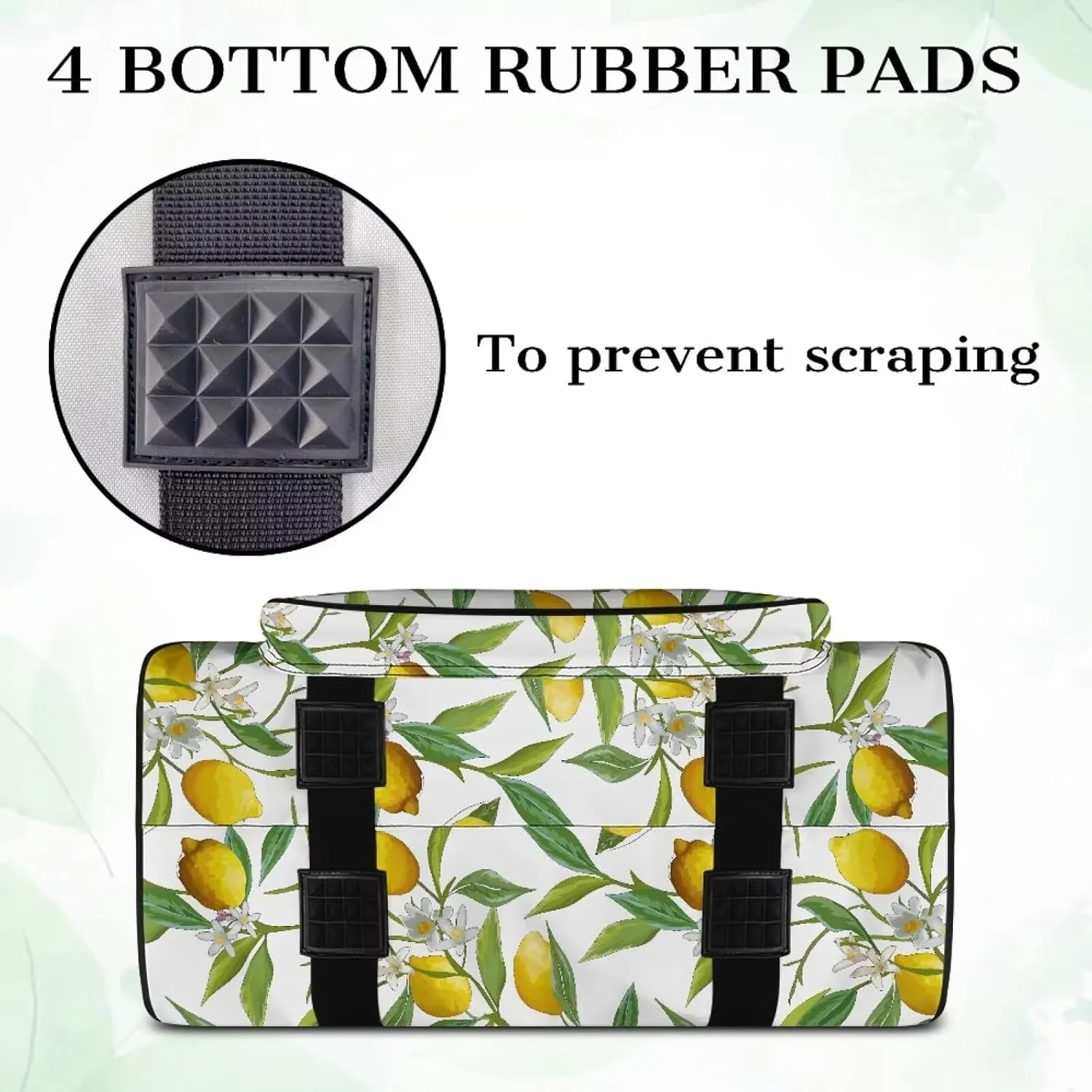 Lemon Flower Sewing Machine Carrying Case Portable Tote Bag Heavy Padded Sewing Machine Dust Cover Large Capacity Handbag for Sewing Machines