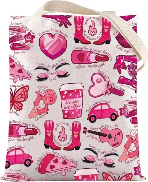 LEVLO Pink Pony Club Tote Bag Singer Fans Gift Midwest Princess Shoulder Bag Western Cowgirl Merchandise