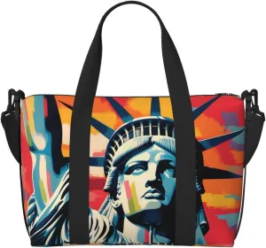 Liberty New York City Travel Bag, Famous American Monument Weekender Overnight Bag, Shoulder Travel Duffel Bag Carry On Gym Bag for Women Men