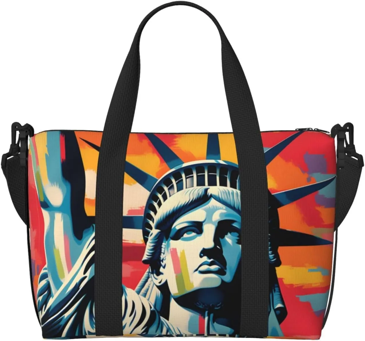 Liberty New York City Travel Bag, Famous American Monument Weekender Overnight Bag, Shoulder Travel Duffel Bag Carry On Gym Bag for Women Men
