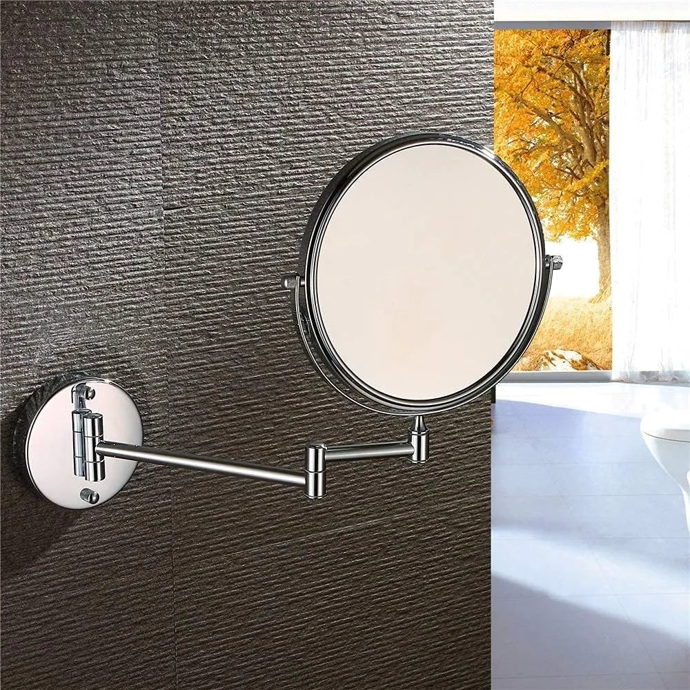 Light up Life& Wall Mounted Makeup Mirrors Magnifying Extend Sturdy Adjustable Shaving Cosmetic Mirror Bathroom Hotel Vanity Mirrors(5X,6inch)