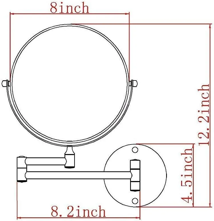 Light up Life& Wall Mounted Makeup Mirrors Magnifying Extend Sturdy Adjustable Shaving Cosmetic Mirror Bathroom Hotel Vanity Mirrors(5X,6inch)
