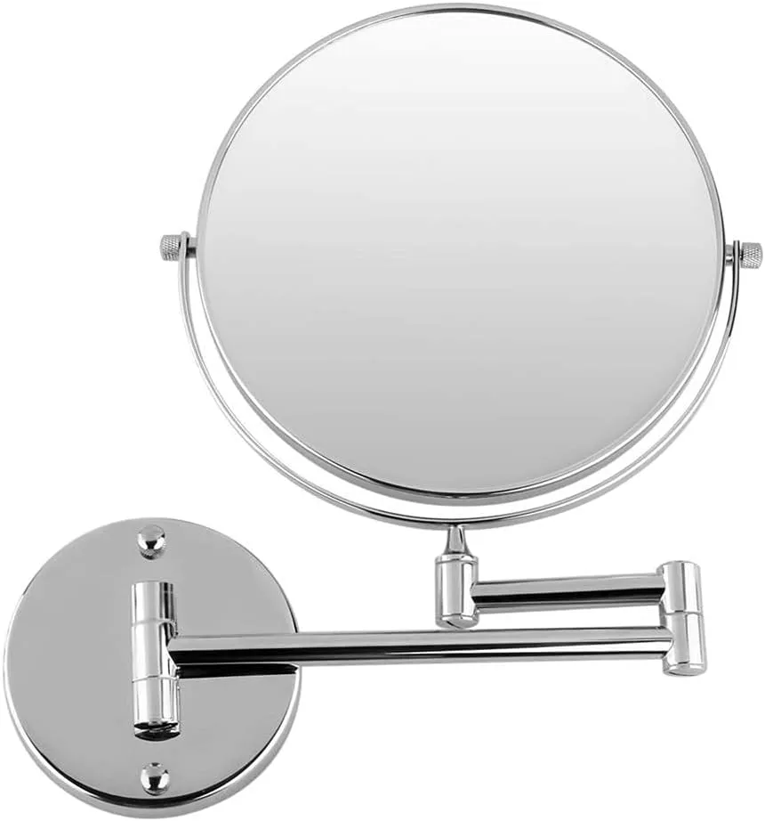 Light up Life& Wall Mounted Makeup Mirrors Magnifying Extend Sturdy Adjustable Shaving Cosmetic Mirror Bathroom Hotel Vanity Mirrors(5X,6inch)