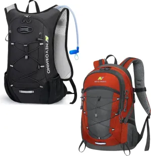 Lightweight 12L Hydration Backpack with 2L Water Bladder & 25L Waterproof Hiking Day Pack - Ideal for Running, Cycling, Hiking, Camping, and Travel for Men and Women