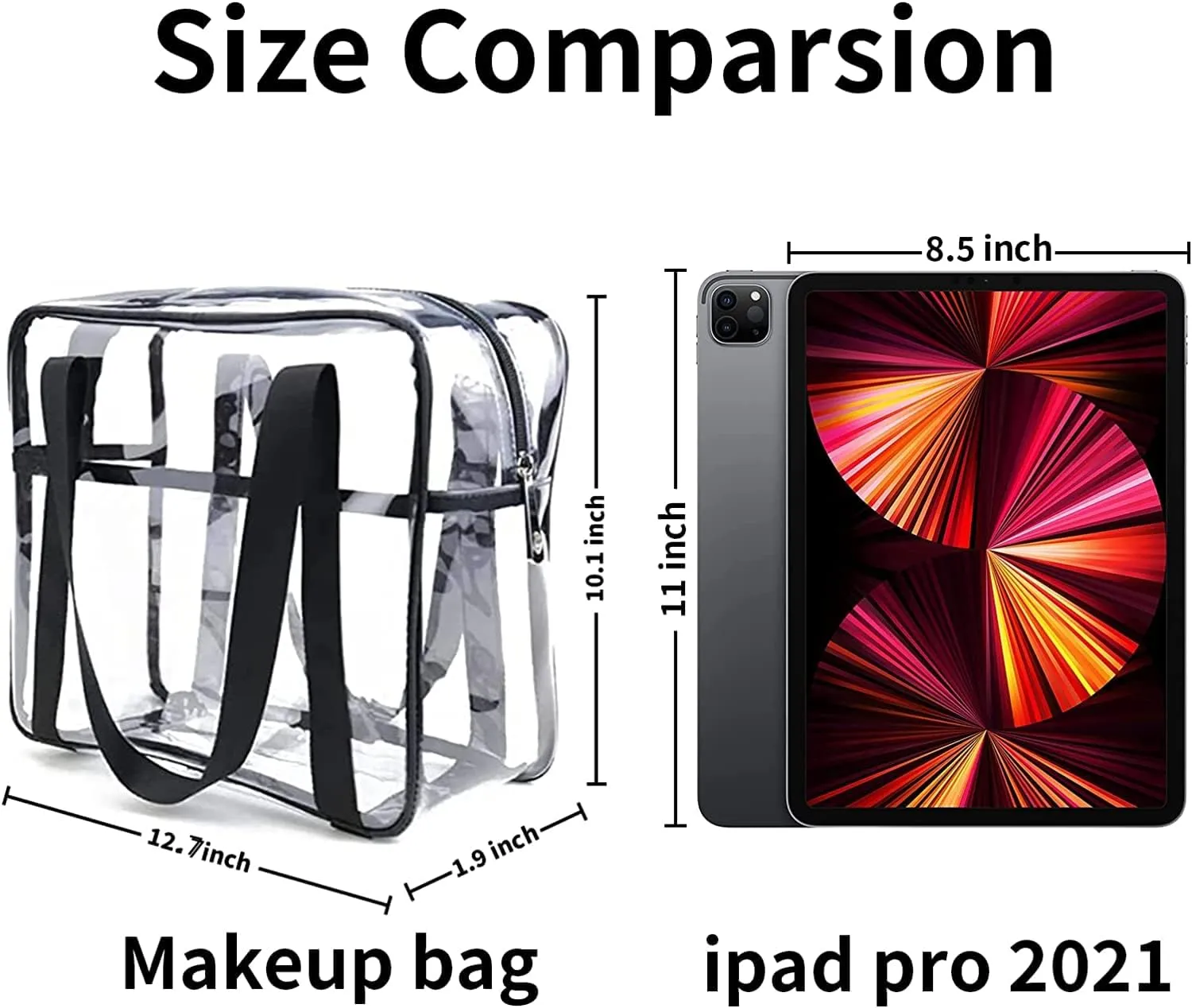 Louise Maelys 2 Pack Travel Clear Makeup Handbag Large Toiletry Cosmetic Organizer Bag Waterproof