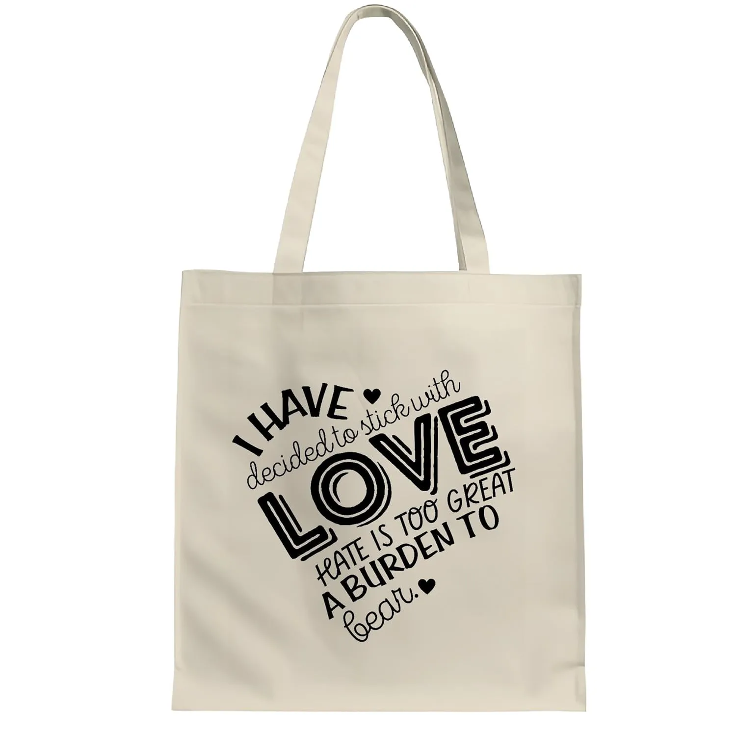 Love Black Month Gift for Civil Rights Supporters Inspirational Ideas White Multicolor Canvas Tote Bag