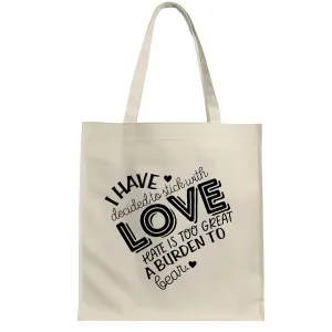 Love Black Month Gift for Civil Rights Supporters Inspirational Ideas White Multicolor Canvas Tote Bag