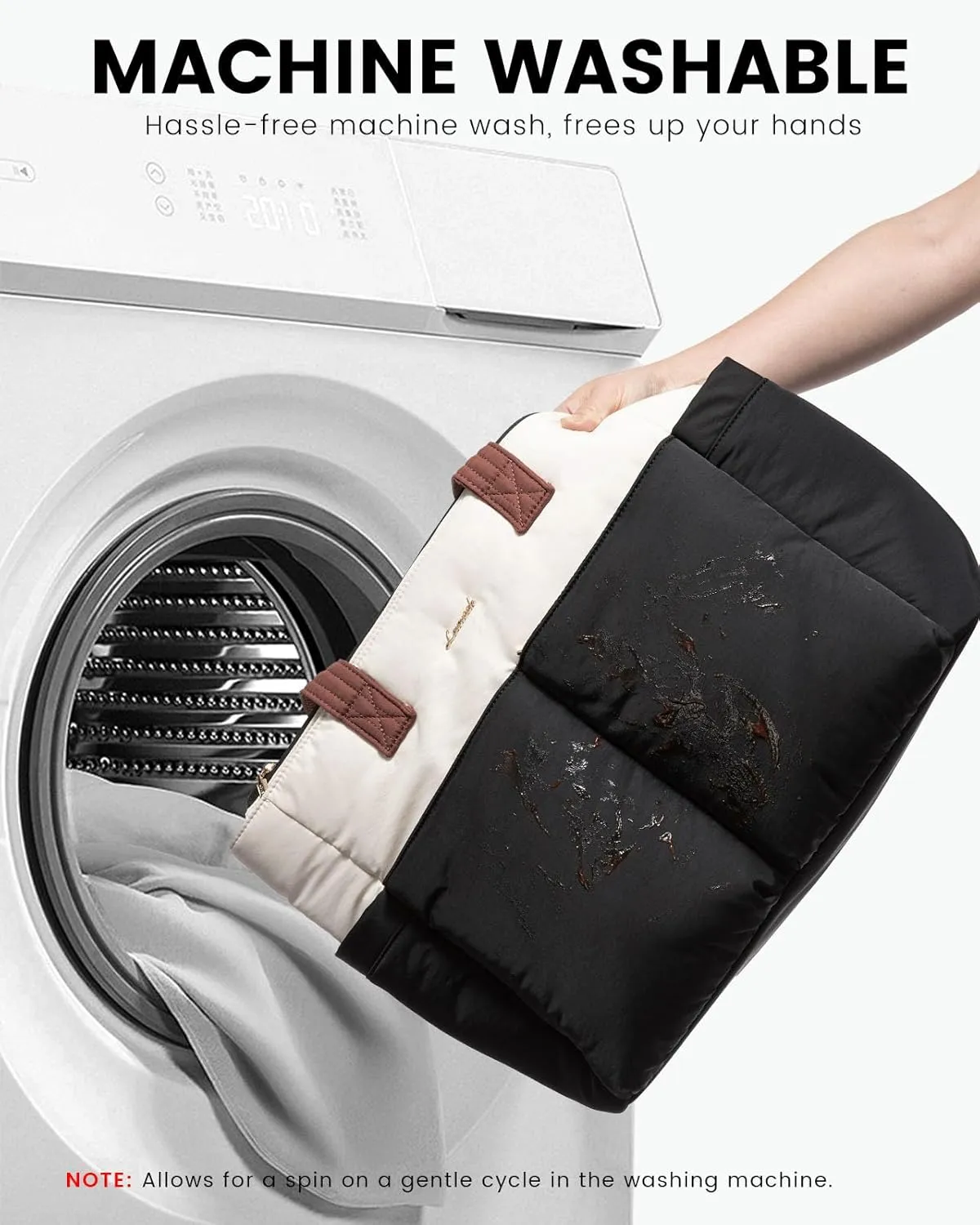LOVEVOOK Puffer Tote Bag for Women, Lightweight Work Bag for Teacher, Nurse, Daily, Travel Tote Bag, Large Shoulder Bag,2Pcs