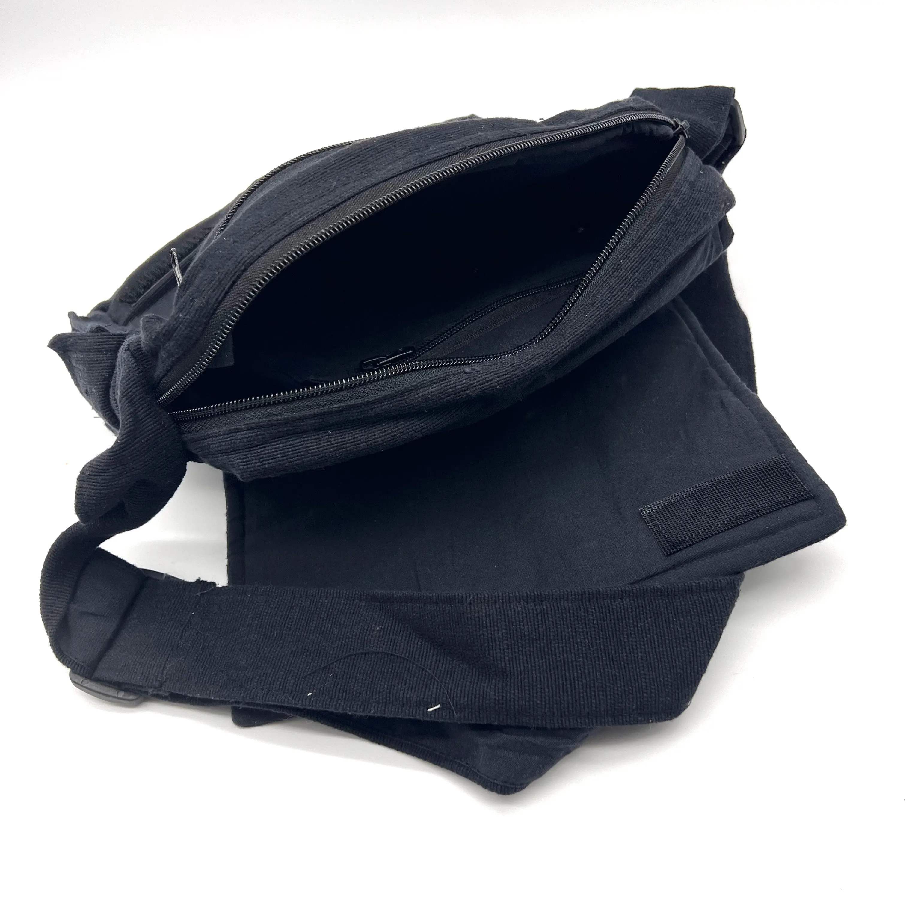 Lukla Black Embroidered Messenger Bag