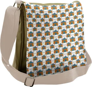 Lunarable Circus Messenger Bag, Colorful Tent Flags Carnival, Unisex Cross-body