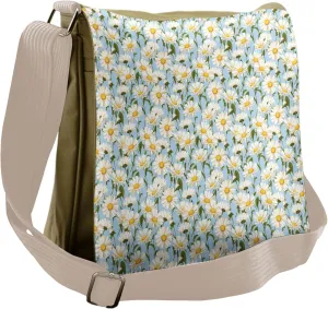 Lunarable Daisy Messenger Bag, Chamomile Flower Garden Yard, Unisex Cross-body