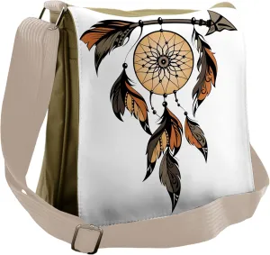 Lunarable Ethnic Messenger Bag, Dreamcatcher Indigenous Art, Unisex Cross-body