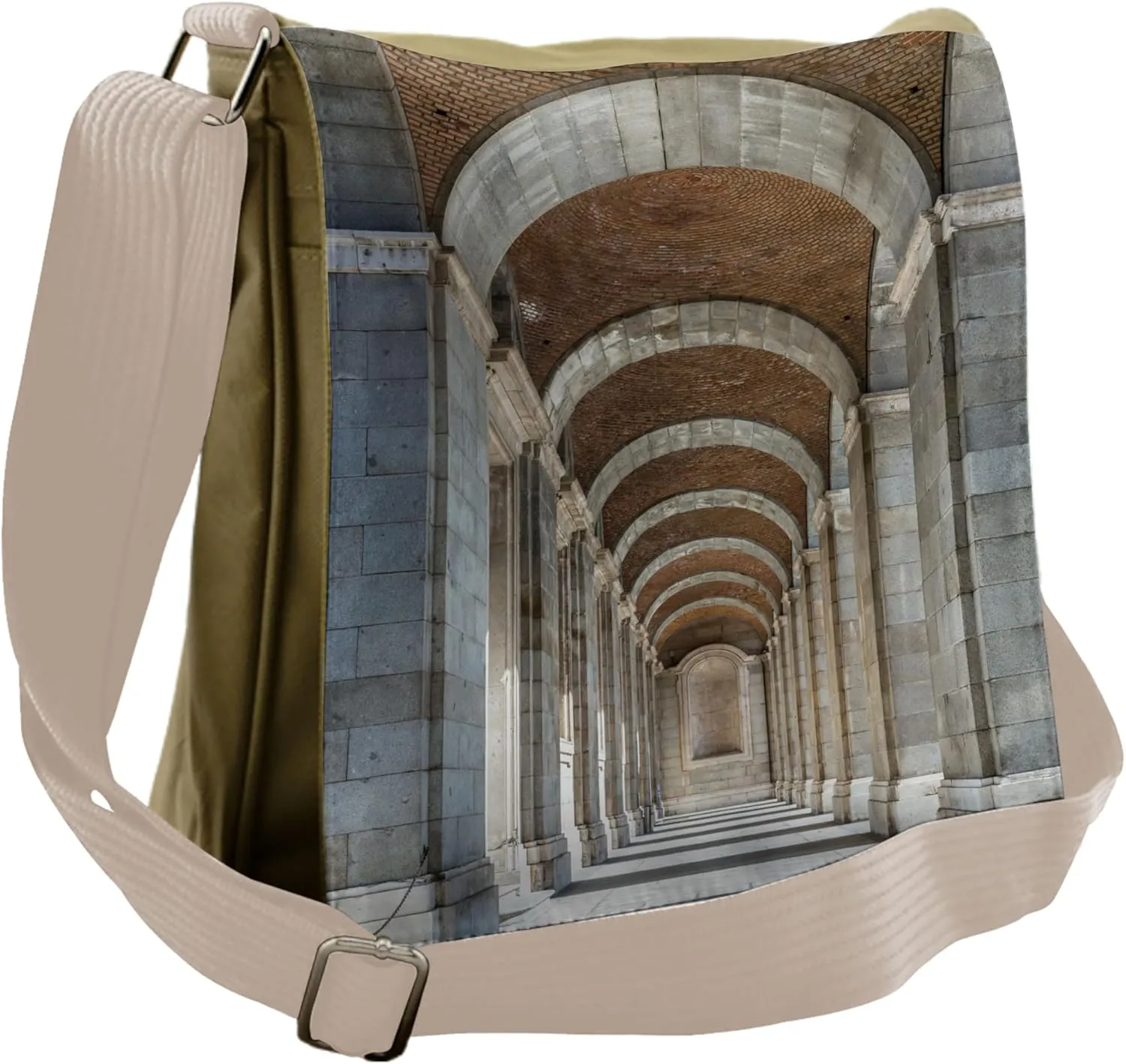 Lunarable European Messenger Bag, Historic Palace Corridor, Unisex Cross-body