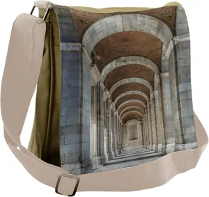 Lunarable European Messenger Bag, Historic Palace Corridor, Unisex Cross-body
