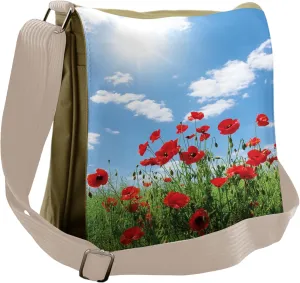 Lunarable Flower Messenger Bag, Wild Plants Herbs Botany, Unisex Cross-body