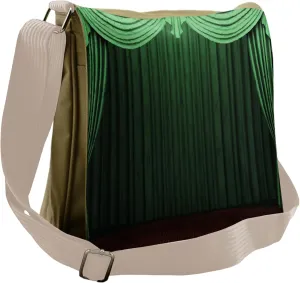 Lunarable Green Messenger Bag, Stage Curtain Theatre Theme, Unisex Cross-body
