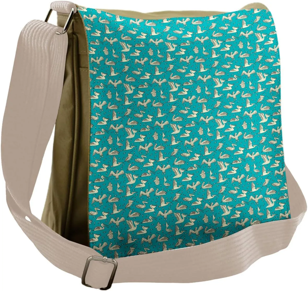 Lunarable Messenger Bag, Aquatic Nature Little Fish, Unisex Cross-body