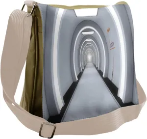 Lunarable Outer Space Messenger Bag, Spaceship Corridor View, Unisex Cross-body