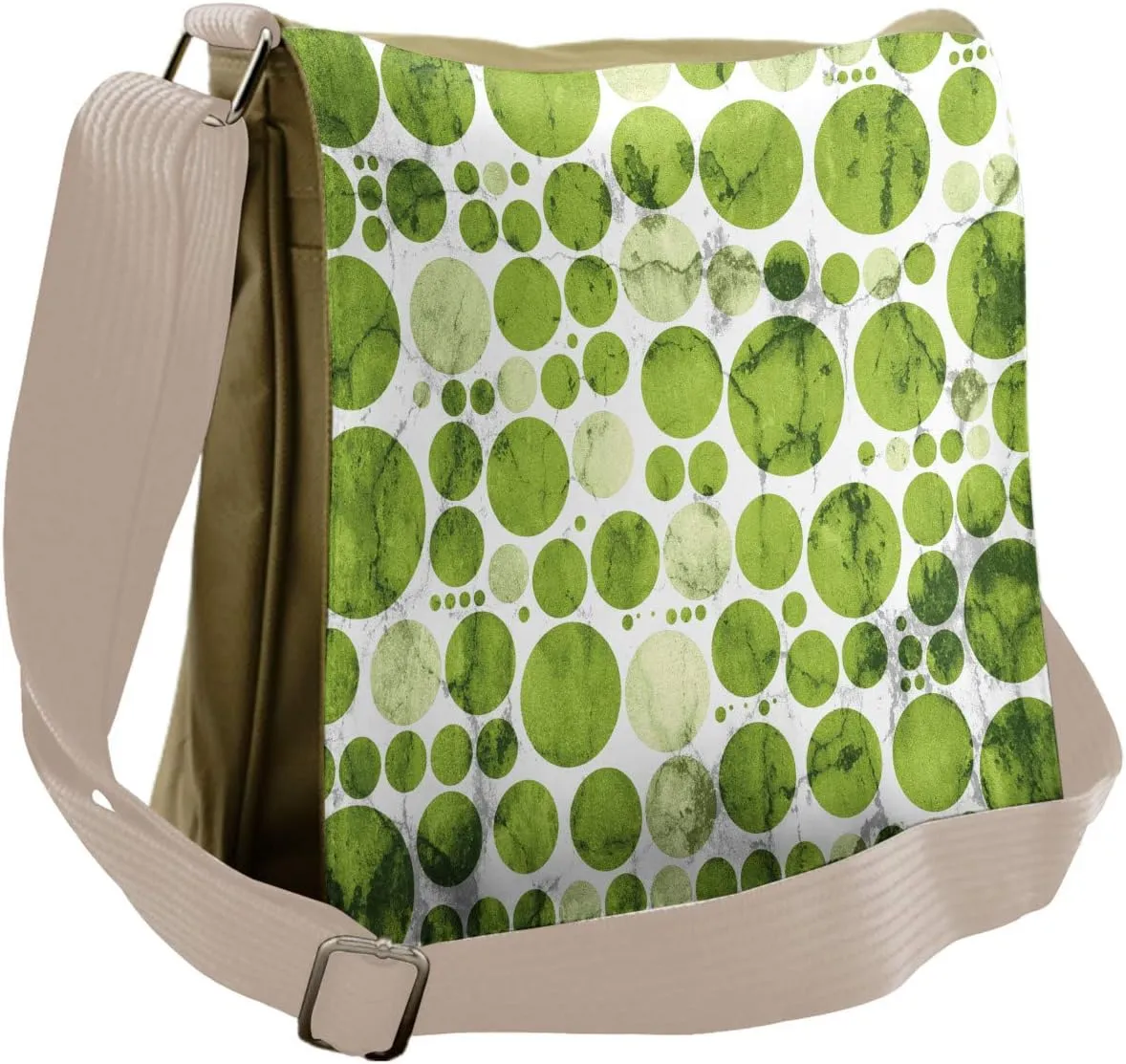 Lunarable Polka Dots Messenger Bag, Irregular Form Cluster, Unisex Cross-body