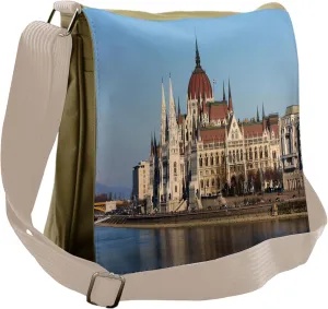 Lunarable Scenery Messenger Bag, Skyline Scene Reflection, Unisex Cross-body