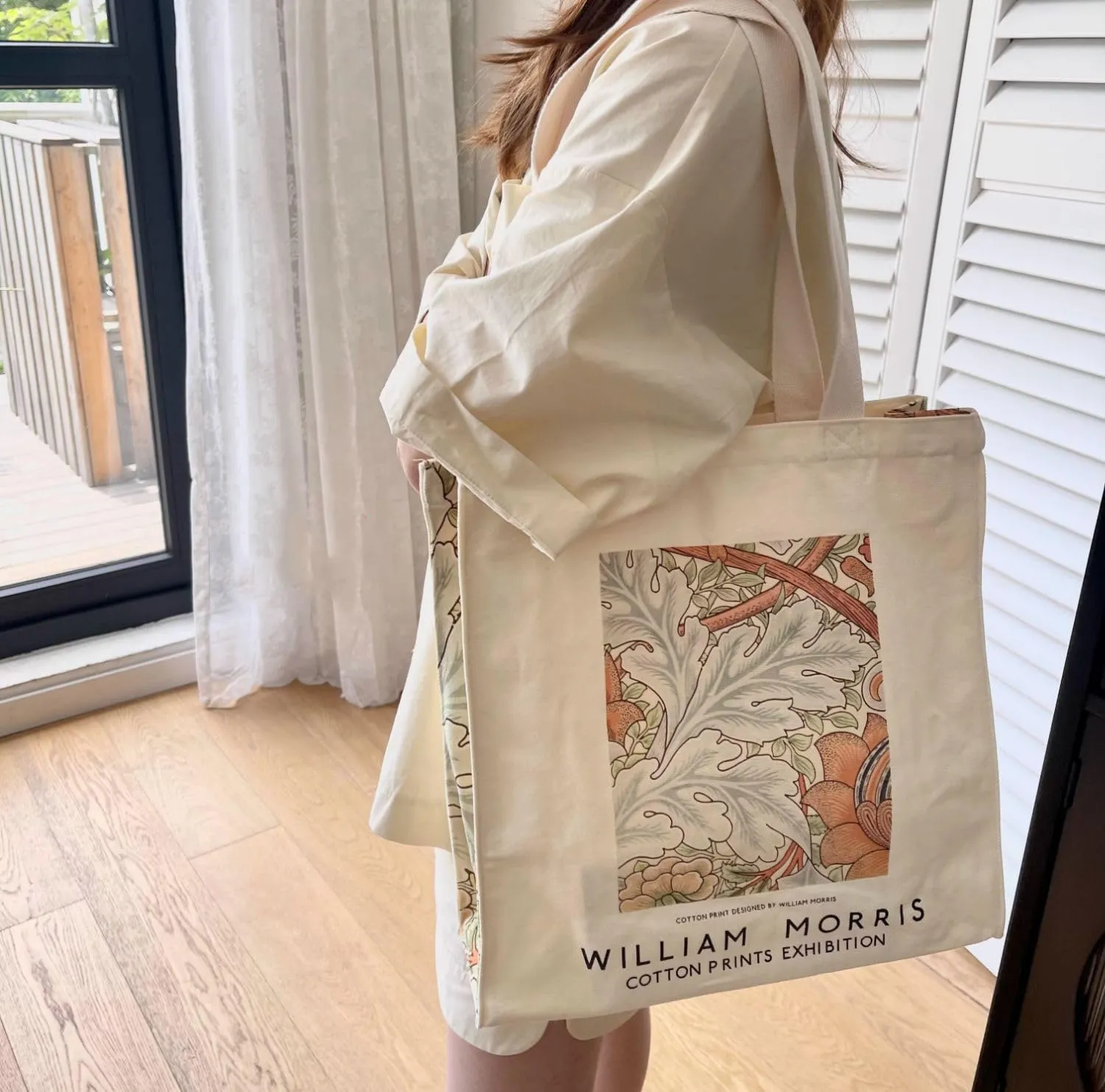 LZ Handbag Tote Bag Large Capacity Women's Canvas Bag Shopping Monet Oil Painting With Zipper Library, Carry Laptop
