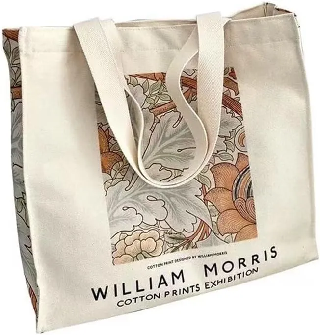 LZ Handbag Tote Bag Large Capacity Women's Canvas Bag Shopping Monet Oil Painting With Zipper Library, Carry Laptop