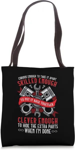 Machine Car Mechanic Driver Engine Tools Auto Truck Lover Tote Bag