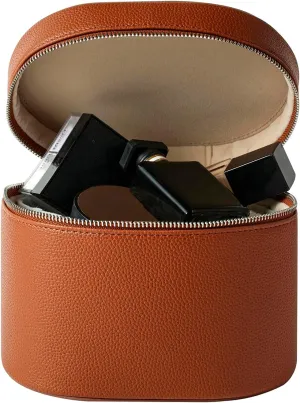 Makeup Bag Vanity Case with Divider and Handle, Aesthetic Makeup Bags, Waterproof PU Leather Toiletry Bag for Women Girls, Portable Cosmetic Organizer Bag (01Brown)