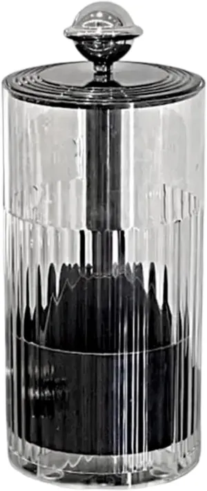Makeup Brush Holder Transparent Automatic Lifting Dustproof Cosmetic Storage Box Makeup Tool Organizer for Desktop Dorm, Silver and Black