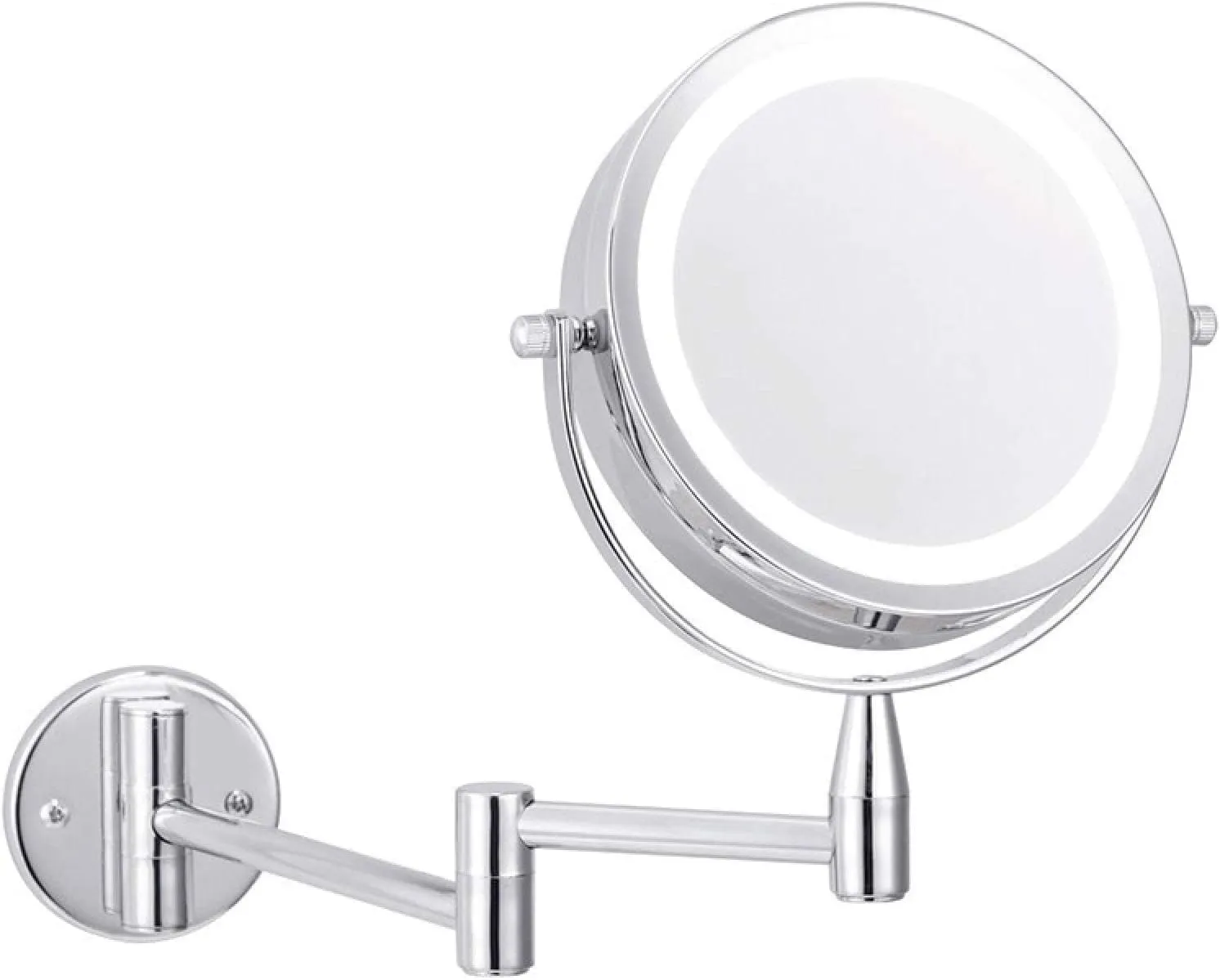Makeup Mirror 6 Inch Makeup Mirror LED 1X & 3X/5X/7X/10X Magnification Wall Mounted Adjustable Makeup Mirror Dual Arm Extension 2- Face Cosmetic Mirror,Concealed Wiring (Size : 3X)