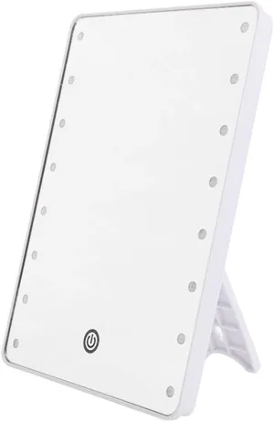 Makeup Mirror with 16 LEDs Cosmetic Mirror with Touch Dimmer Switch Battery Operated Vanity Mirror with Stand for Tabletop (Color : White)