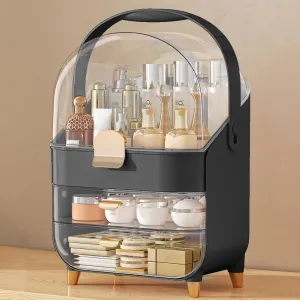 Makeup Organizer, Skincare Holder Bathroom Counter Organizer, Storage Box Cosmetic Display Cases, Teen Girl Gifts Trendy Stuff Make up Organizers for Vanity, Dresser, Countertop (black)