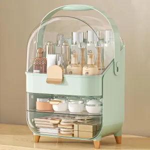 Makeup Organizer, Skincare Holder Bathroom Counter Organizer, Storage Box Cosmetic Display Cases, Teen Girl Gifts Trendy Stuff Make up Organizers for Vanity, Dresser, Countertop (Green)