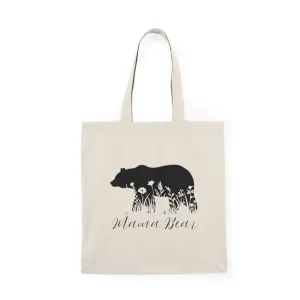 Mama Bear Natural Tote Bag - Eco-Friendly Canvas Bag for Moms
