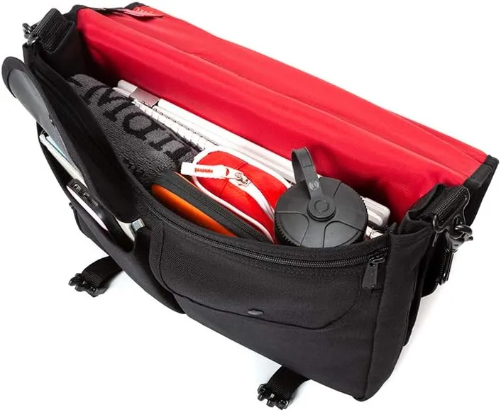 Manhattan Portage The Wallstreeter Messenger With Back Zipper (Black) | Shoulder Pad Included on Strap | Water Resistant