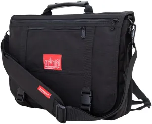 Manhattan Portage The Wallstreeter Messenger With Back Zipper (Black) | Shoulder Pad Included on Strap | Water Resistant