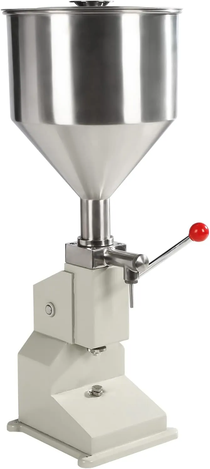 Manual Liquid Filling Machine,Stainless Steel Bottle Filler for Paste Cream Cosmetic, Liquid Filler for Milk Water Juice Essential Oil Shampoo Cosmetic Honey with 10L/338.18oz Hopper