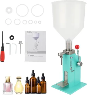 Manual Paste Liquid Filling Machine,5-50ml Filling Machine,Adjustable Bottle Filling Machine with Transparent, Lightweight Design for Liquid Paste Cosmetic Cream Drink A03 pro - Green