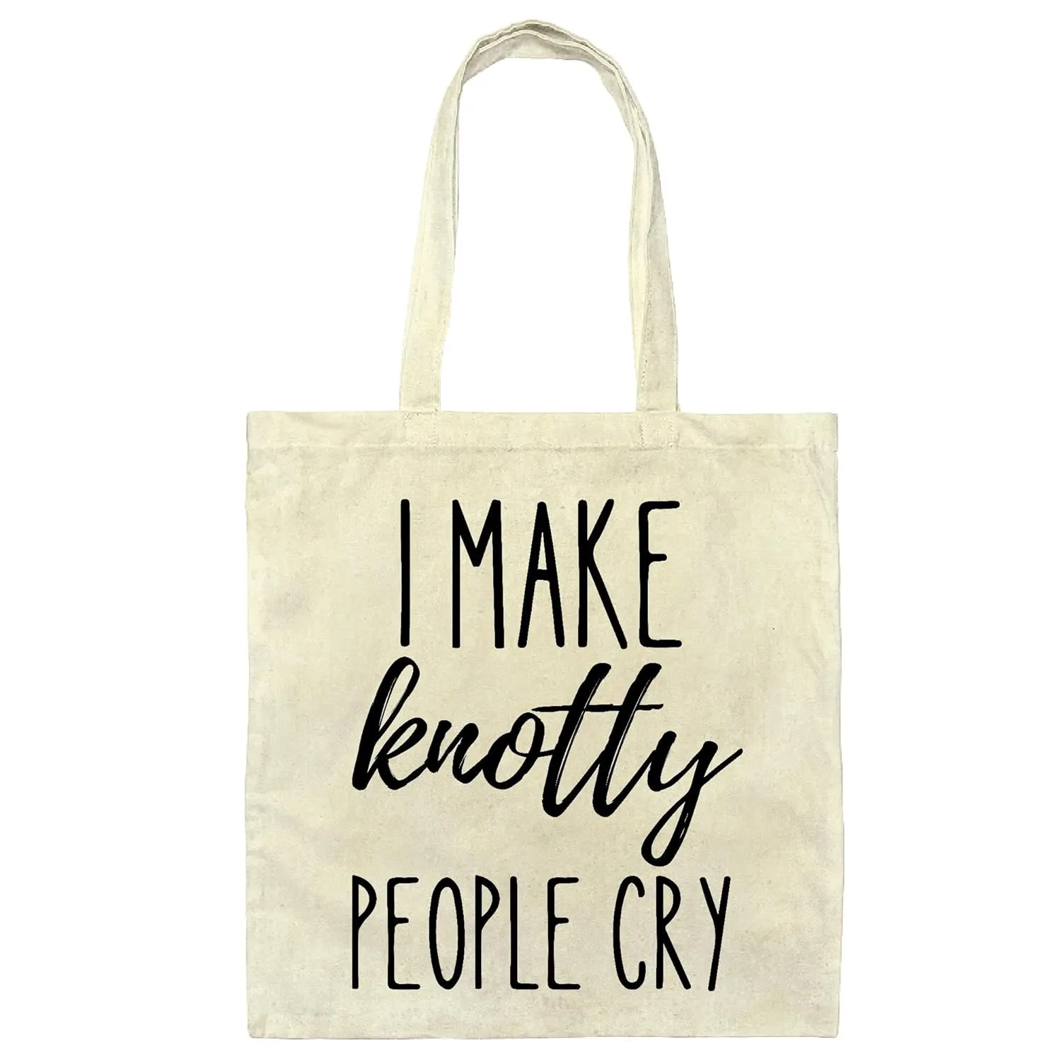 Massage Therapist Gift Tote Bag Perfect for Masseuses Spa Lovers I Make Knotty People Cry Natural White Multicolor Canvas Tote Bag