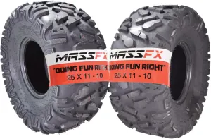 MASSFX 25x11-10 Rear Off-Road Tire for All-Terrain (ATV), Utility Task (UTV), & Side-by Side (SXS) Vehicles 25/11-10 (2 Pack)