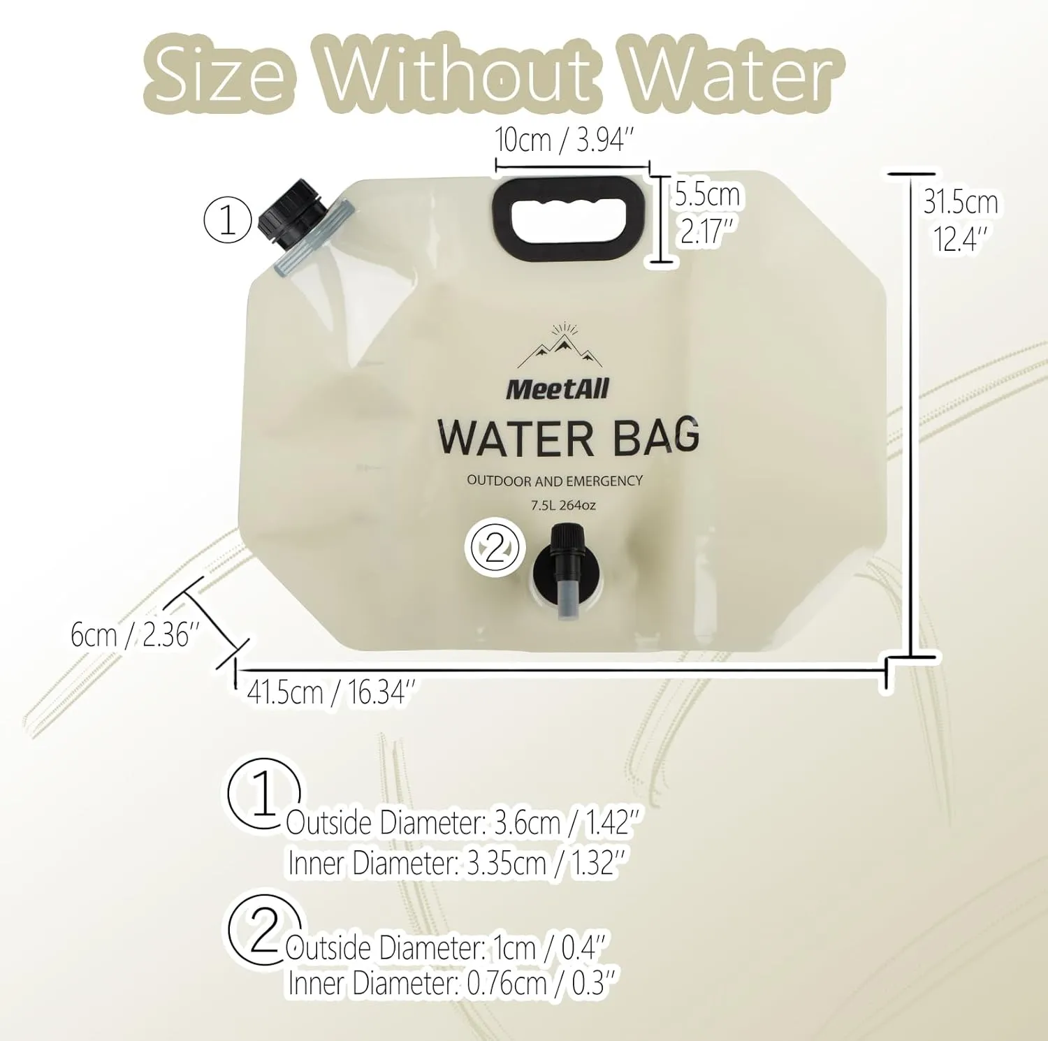 meetall 7.5L Portable Folding Water Bag - The Ideal Choice for Your Outdoor Water Needs!