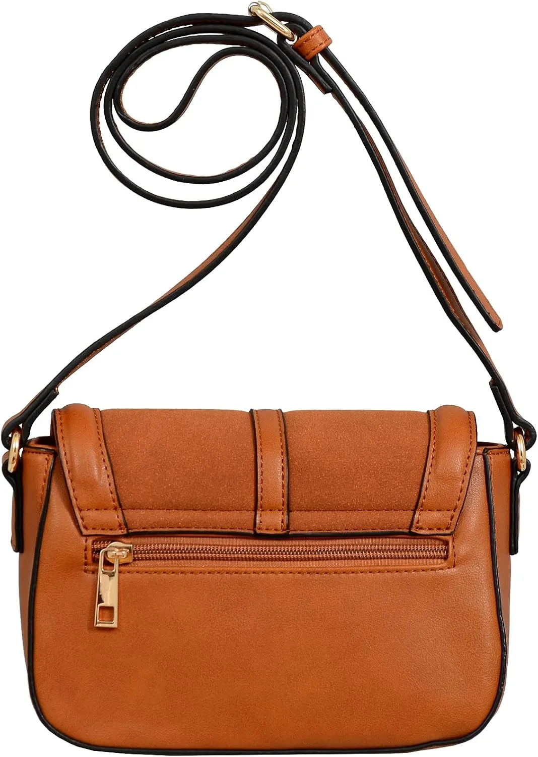 Mellow World Women Two-Tone with Circular Pendant Messenger Crossbody Shoulder Bag