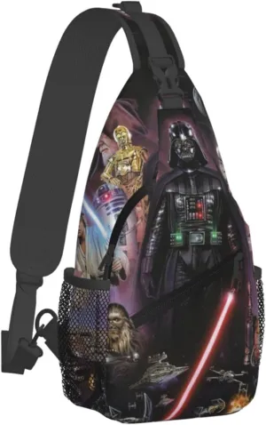 Men Women Cross Chest Sling Bag Diagonally, Darth Image Vader Durable Adjustable for Outdoor Travel Cycling Travel Hiking Daypack