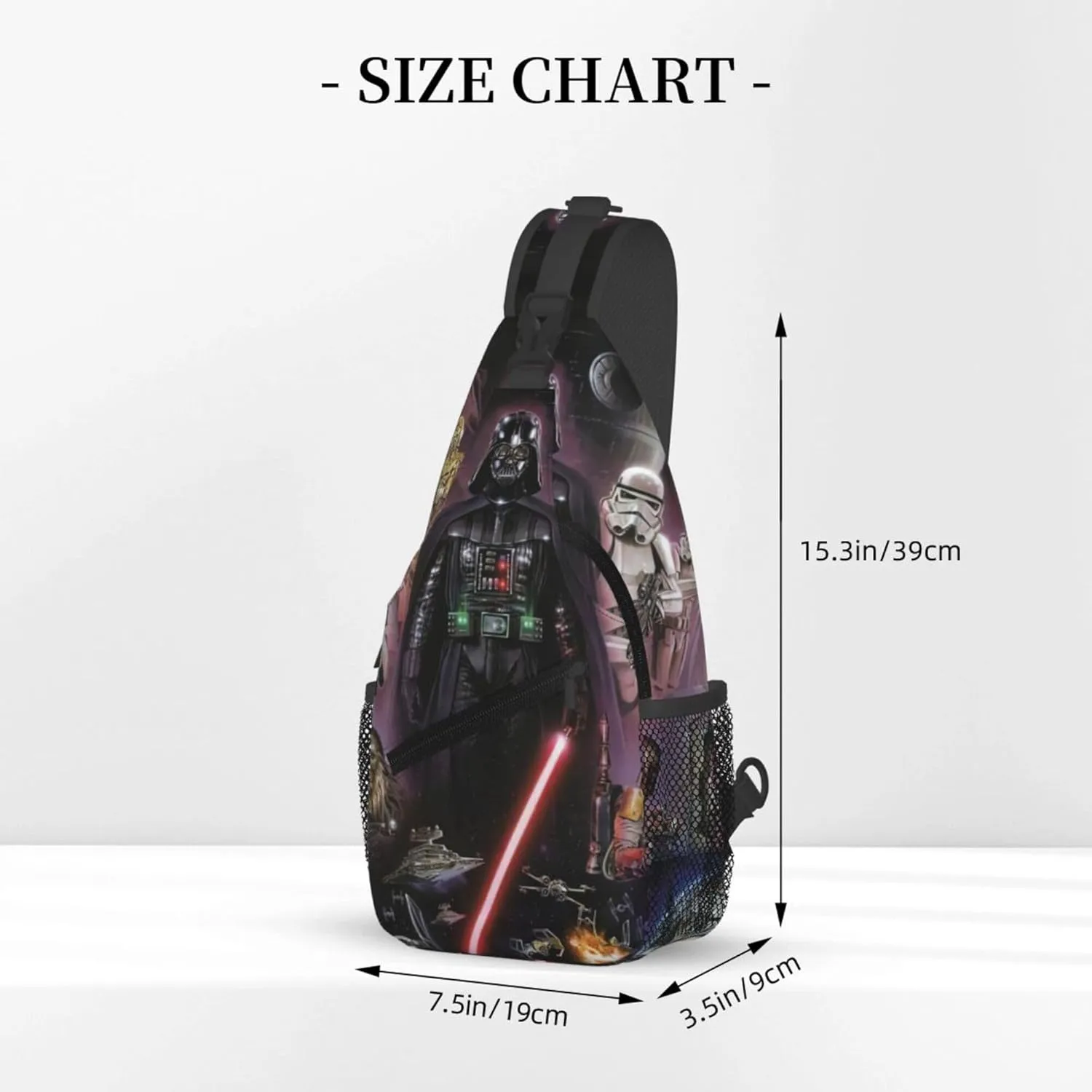Men Women Cross Chest Sling Bag Diagonally, Darth Image Vader Durable Adjustable for Outdoor Travel Cycling Travel Hiking Daypack